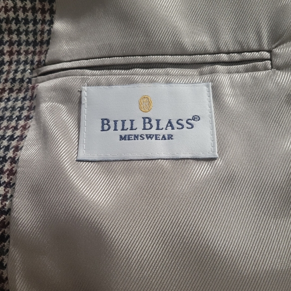 Bill Blass Mens blazer sport coat Jacket 44L wool  houndstooth READ - Picture 5 of 11